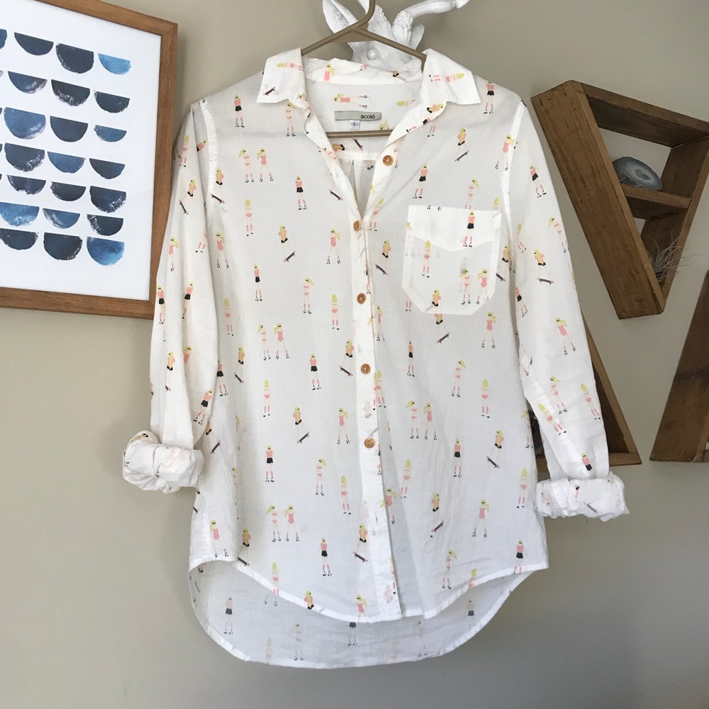 Skater Girl Button Up Shirt
